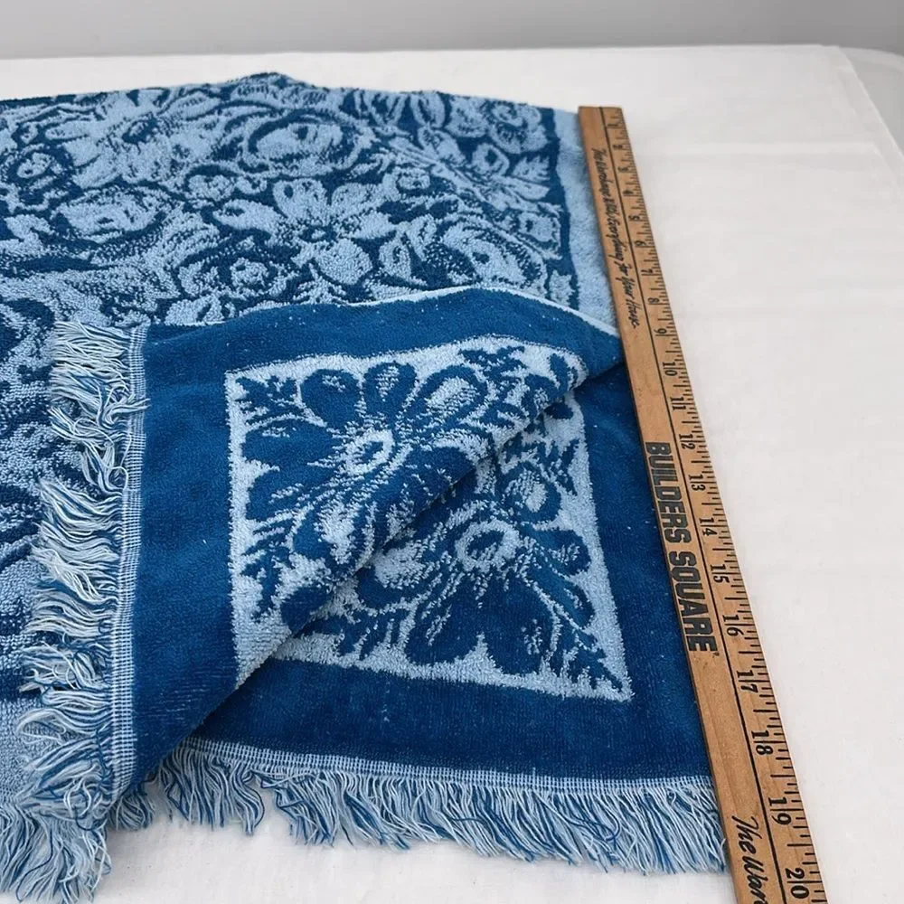 Surety Deluxe Towel Set Vintage Cotton USA Bath Towel Washcloth Blue Floral
